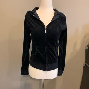 Black velour hoodie
